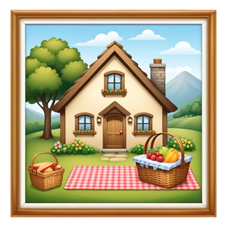 Cozy cottage Picnic basket sticker