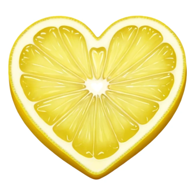 Realistic heart shaped lemon slice. sticker