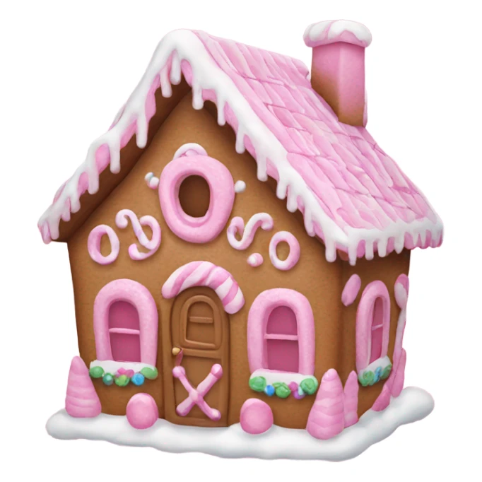 Pink gingerbread house sticker