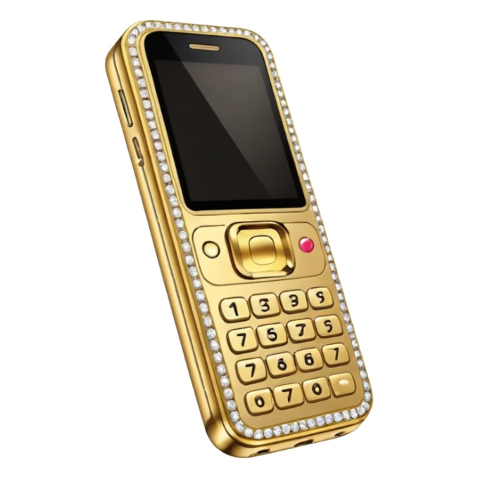 gold bedazzled flip phone sticker
