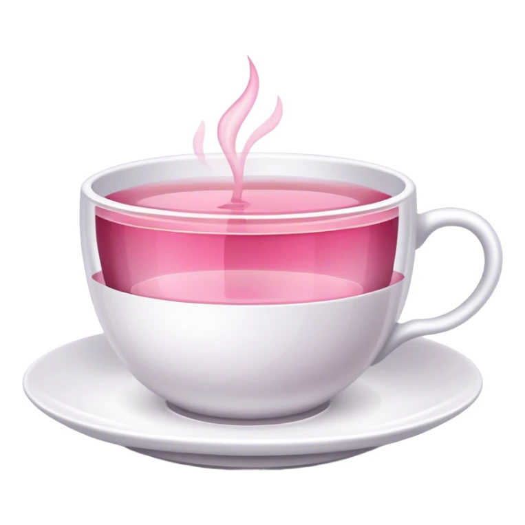 white teacup with pink tea inside of it sticker