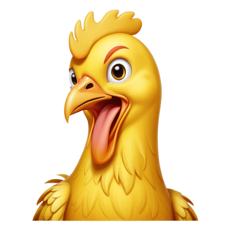long neck yellow chicken shouting sticker