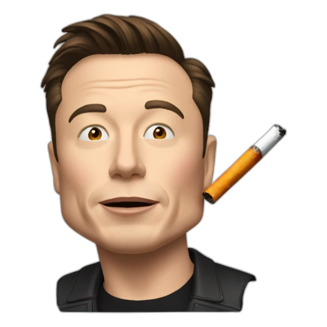 Elon Musk avec une cigarette sticker