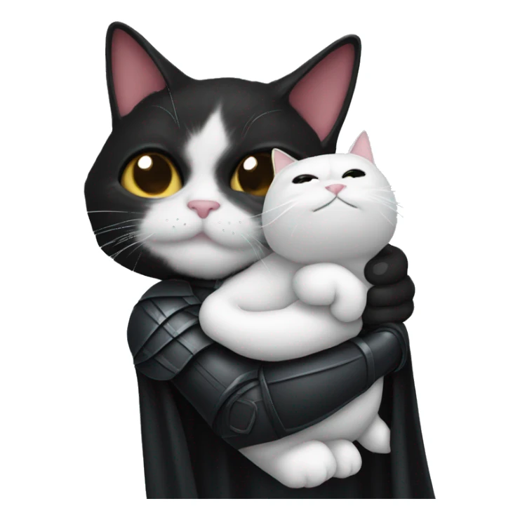 big darth vader cat in arm sticker