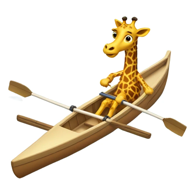 Giraffe racing a rowing boat  sticker