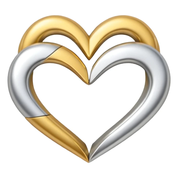 gold and silver intertwined hearts sticker
