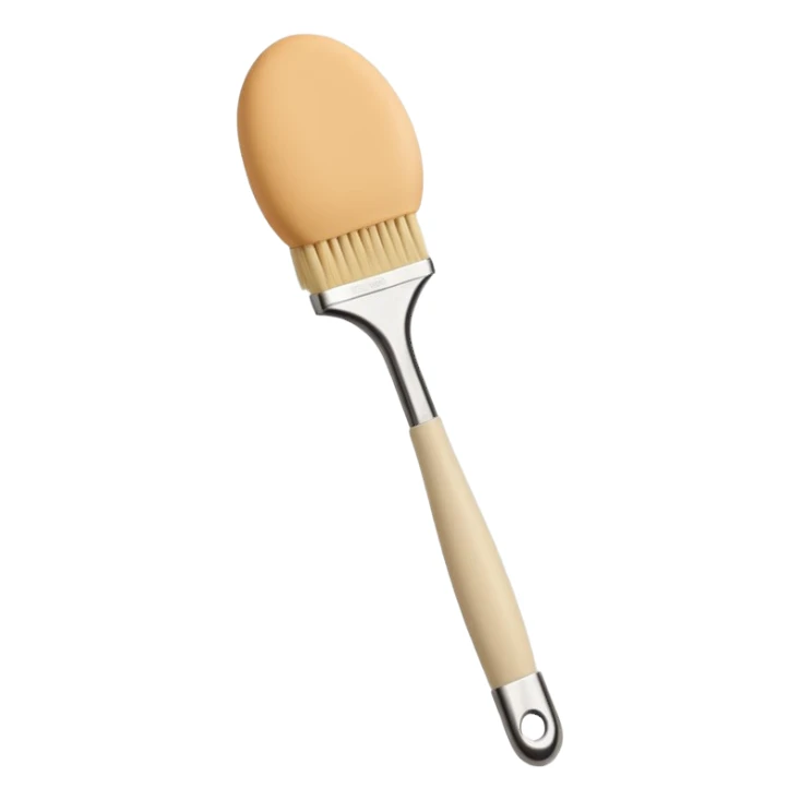 Beige fully silicon pastry brush for applying egg white sticker