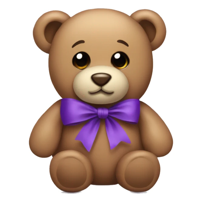 Teddy beart with purple ribbon sticker