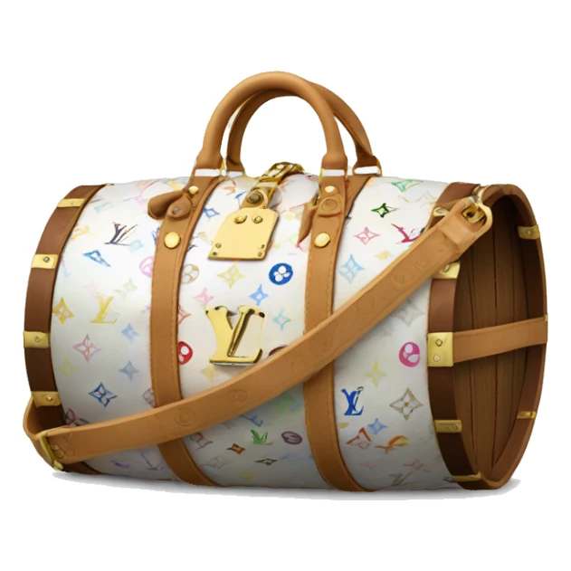 White Louis Vuitton barrel bag sticker