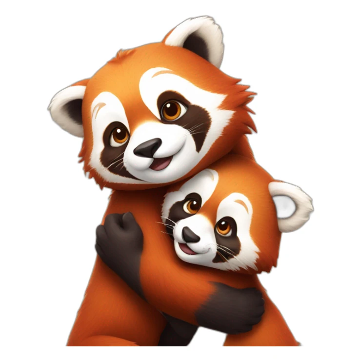 Two hugging red pandas sticker