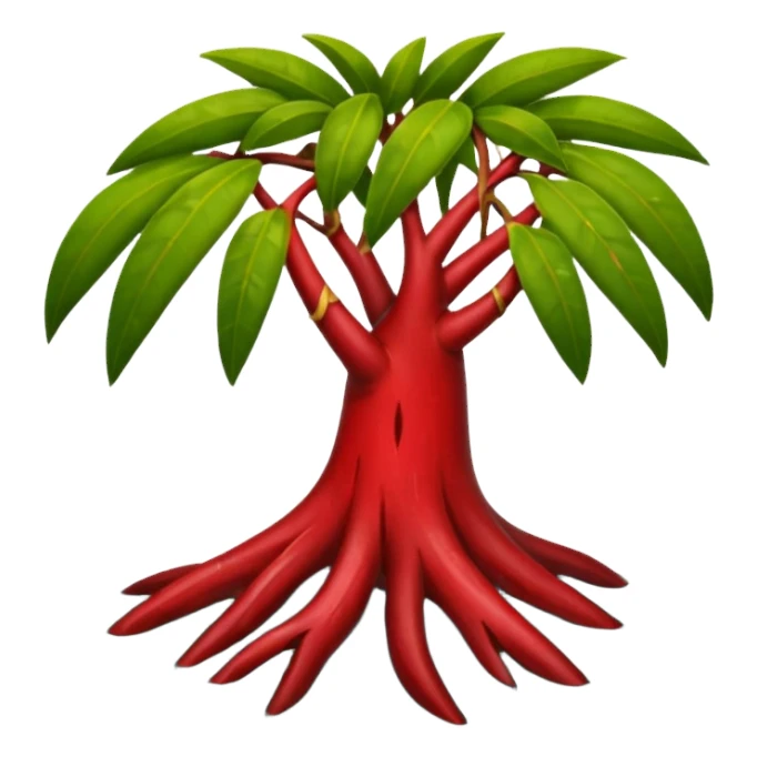 cut red mangrove and cut roots sticker