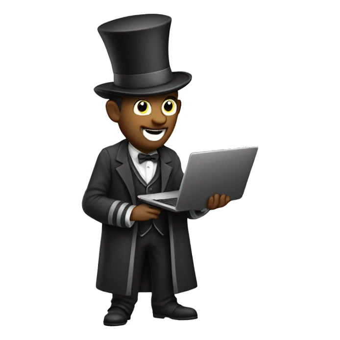 magician work with a laptop sticker