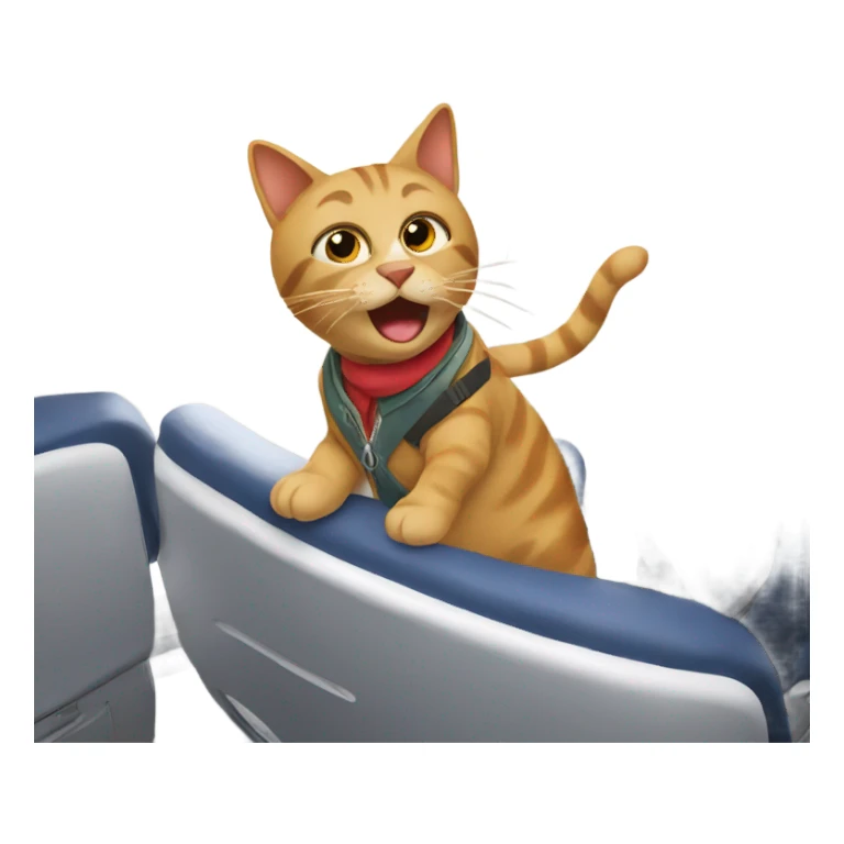 Cat on a plane sticker