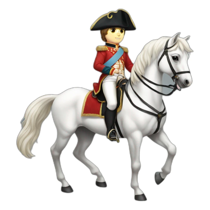 young napoleon on white horse sticker