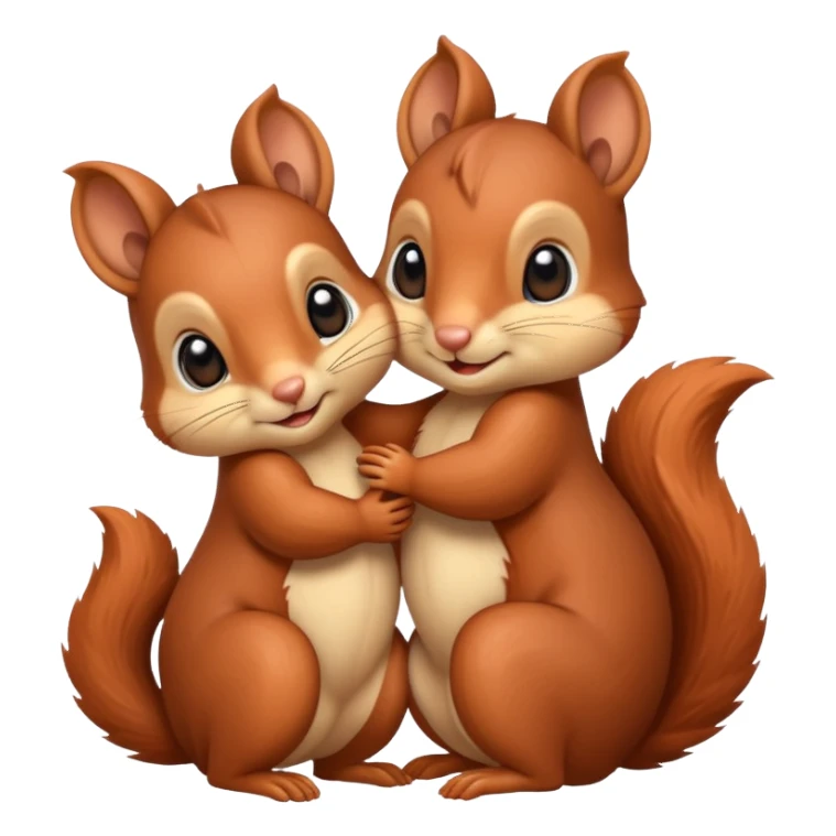 Cute baby squirrels cuddling sticker