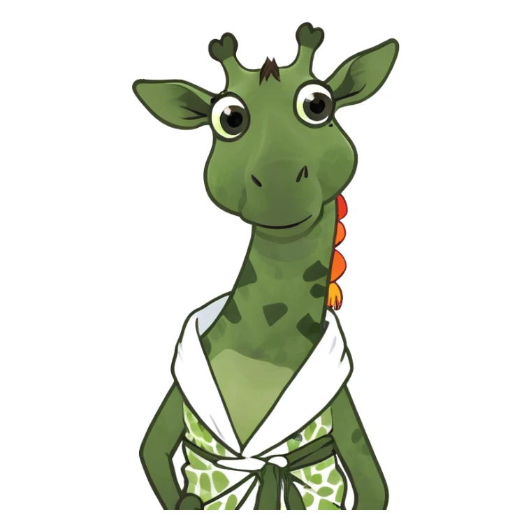 Giraffe wearing a sarong sticker