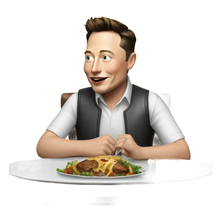 Elon musk eating dinner  sticker
