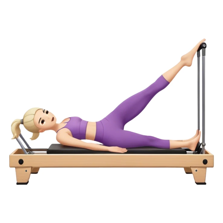ONE girl doing a pilate reformer exercize sticker