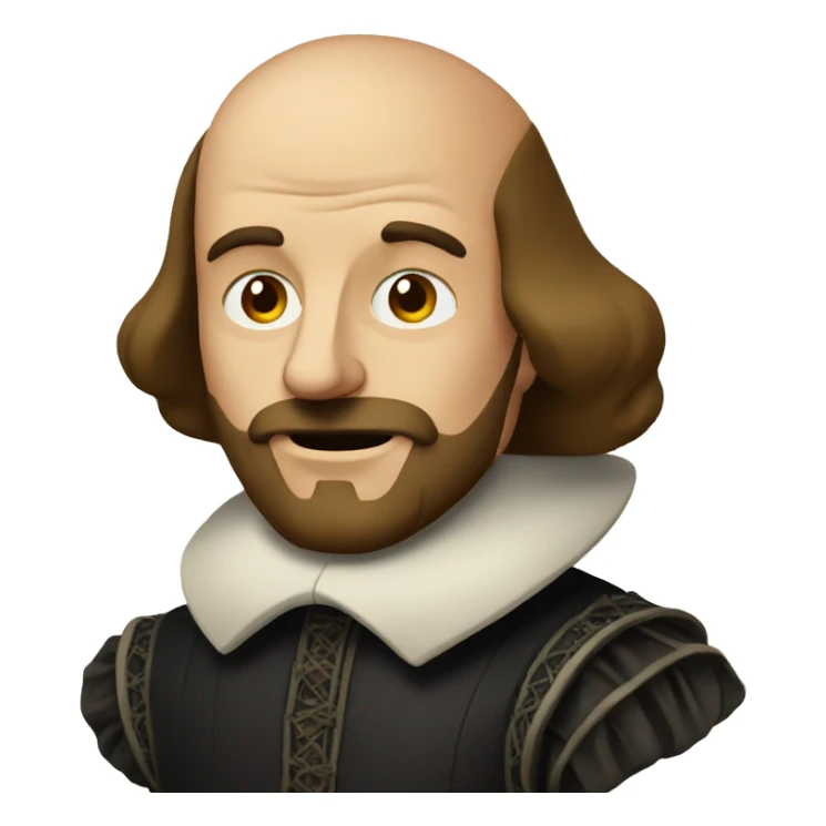 shakespeare with a weird had sticker
