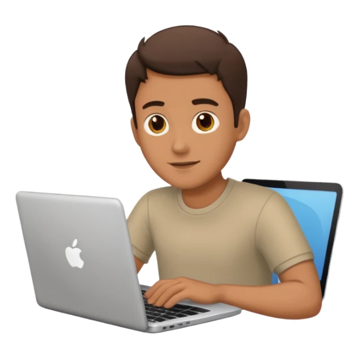 a man on laptop sticker