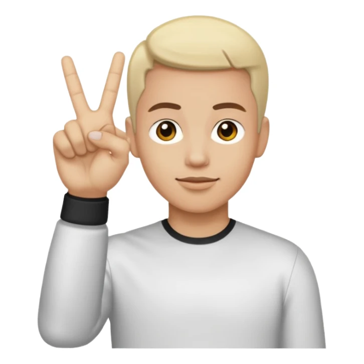 a Yvl flashy hand sign sticker