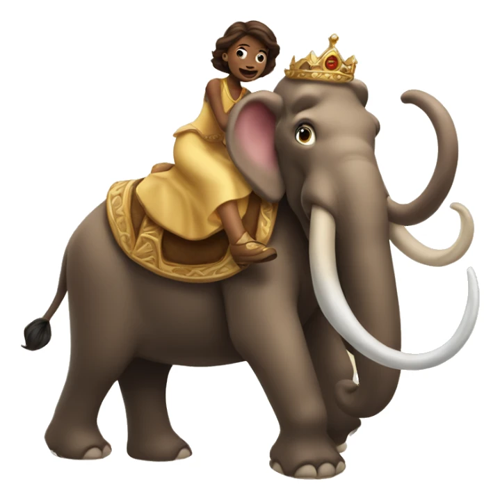 Princess riding a cute Mammoth  sticker