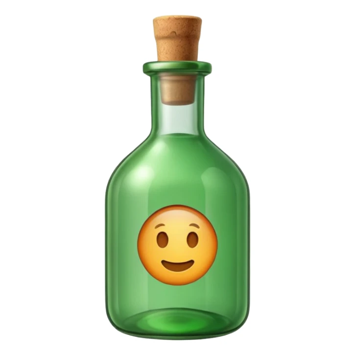 Message letter in green Bottle sticker