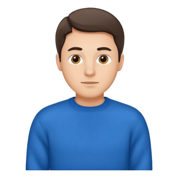 mach mir einen organiserten mann mit blauem pullover sticker