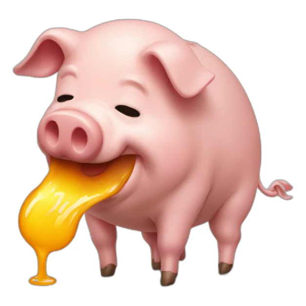 pig melting at work sticker