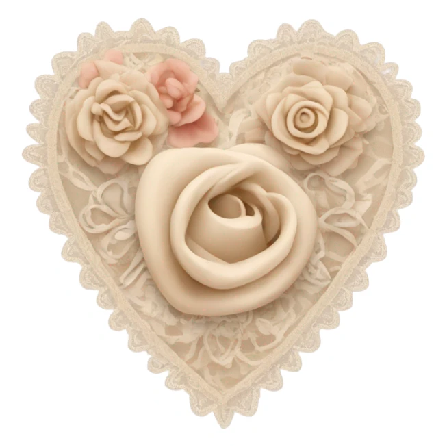 A beige heart with coquette  sticker