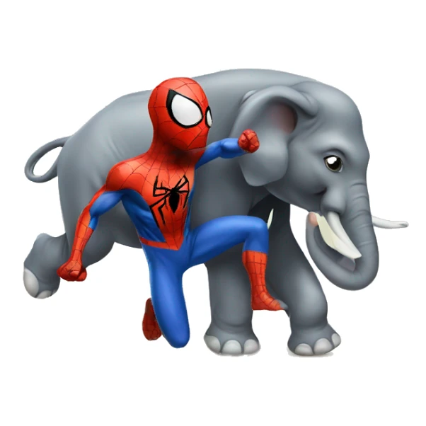 spiderman fighting an elephant sticker