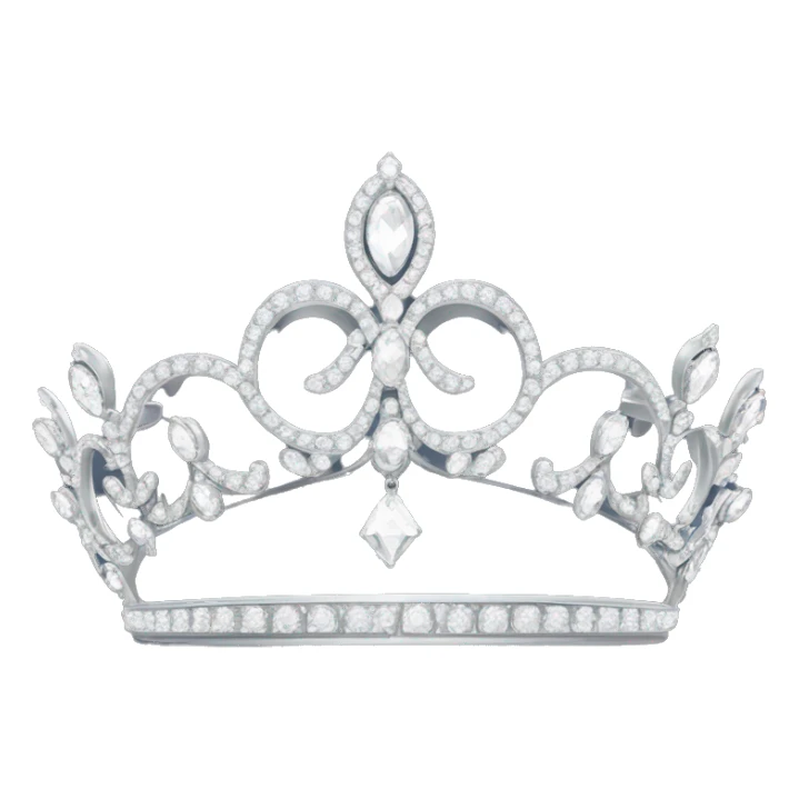 dainty british diamond tiara silver sticker