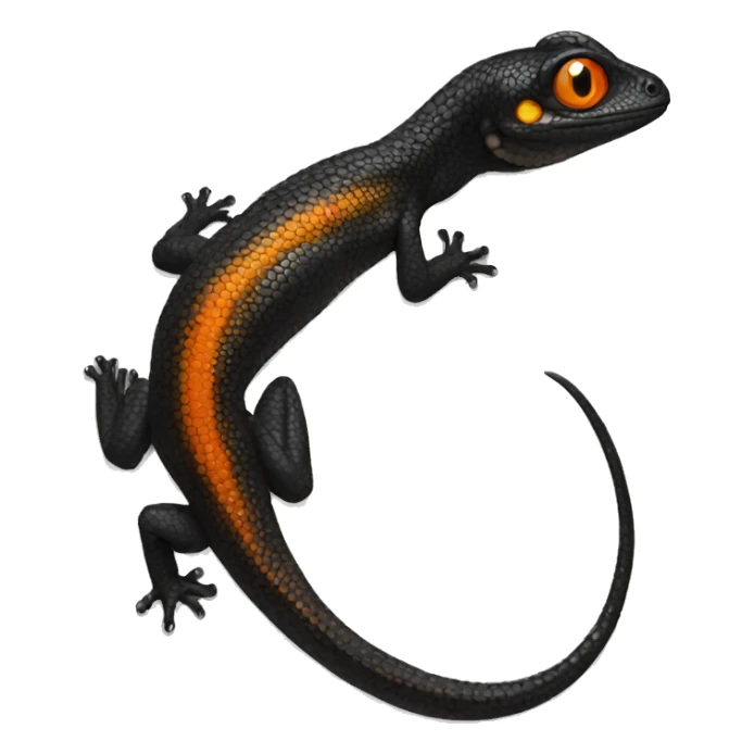 Black Shiny Lizard with Orange belly Full Body sticker