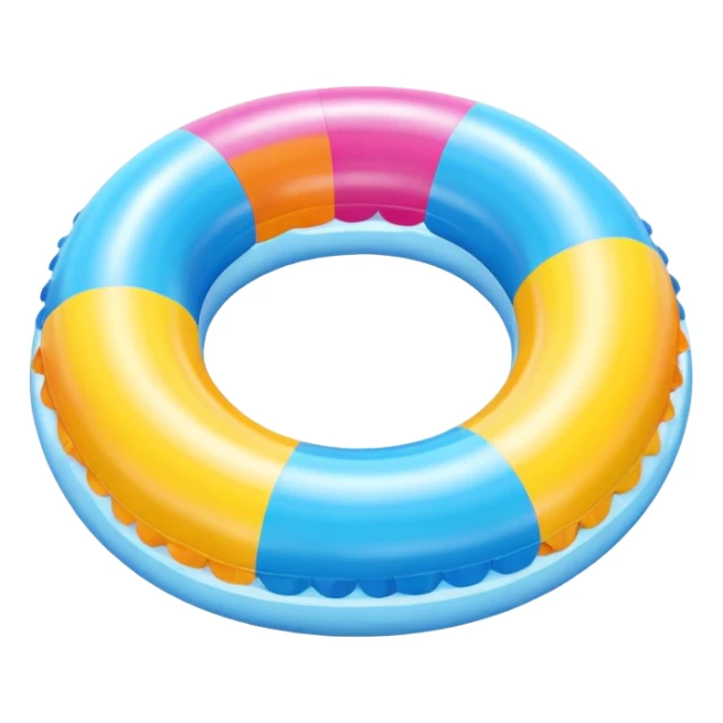 inflatable pool float object icon, colorful swimming ring, glossy plastic texture, summer vibe, 3D cartoon, mobile game icon style, centered, clean background, no text, no watermark
 sticker