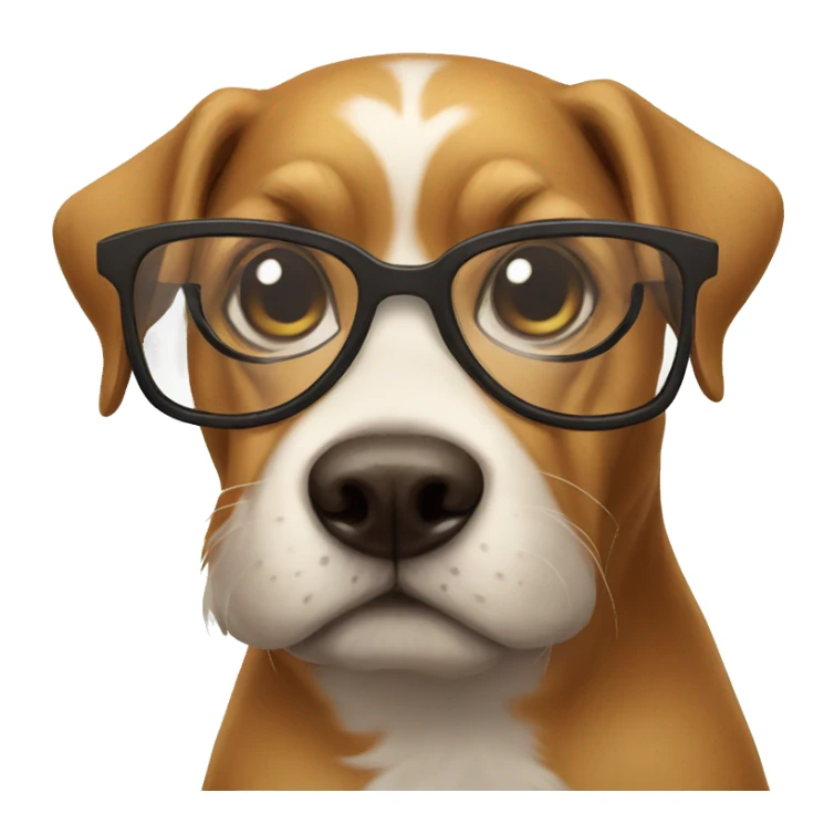 nerdy dog with glasses sticker