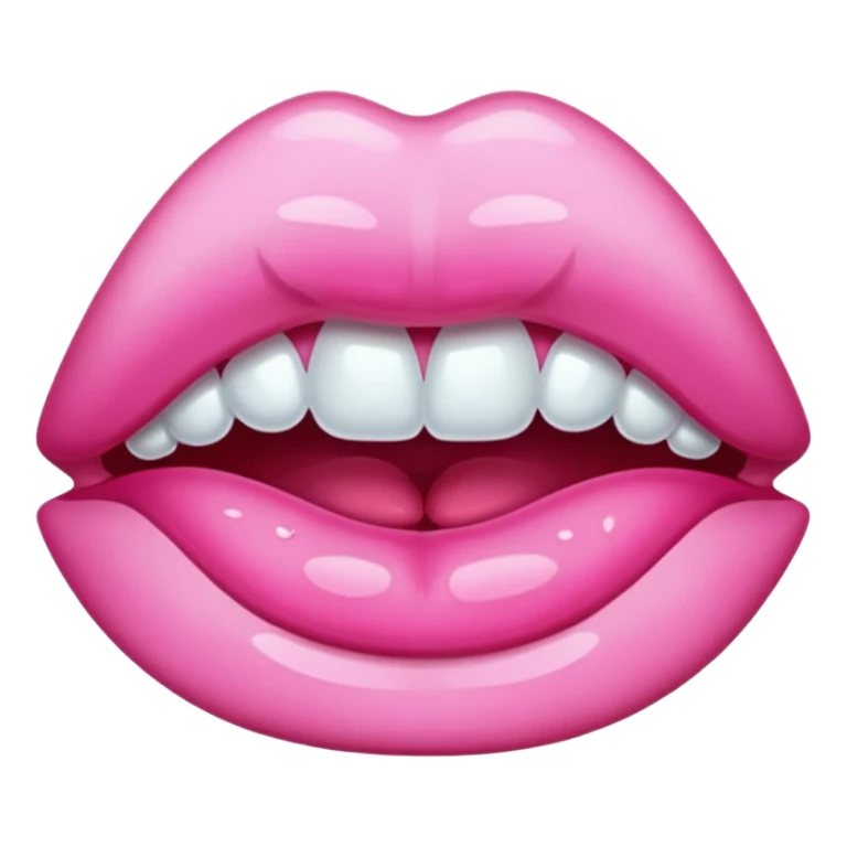 Lips open with drool sticker