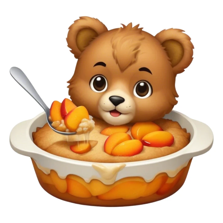 cub eating peach cobbler  sticker