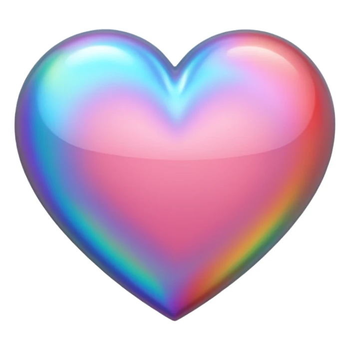 heart with a holographic edge sticker