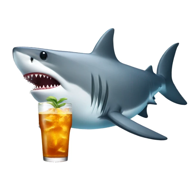 Shark with drink  sticker