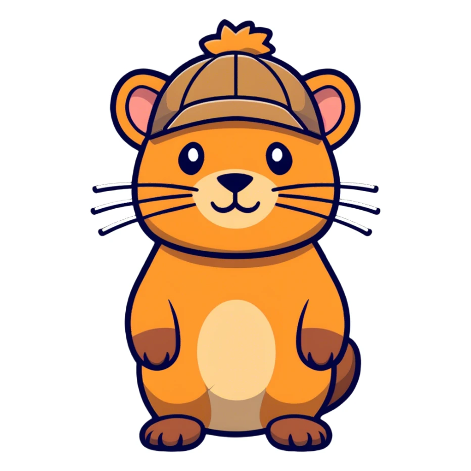 Cat with capybara sticker