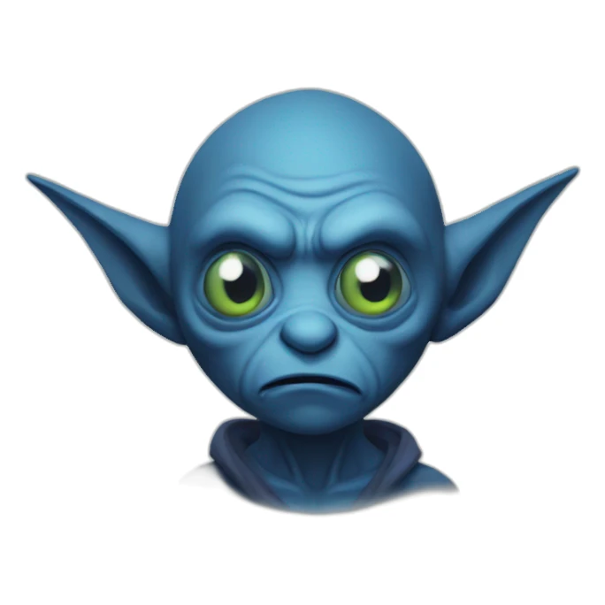 sad blue goblin sticker