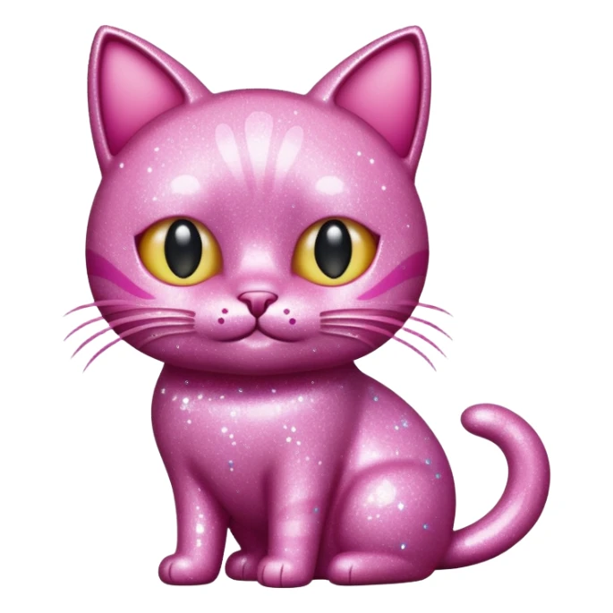 glitter pink cat  sticker