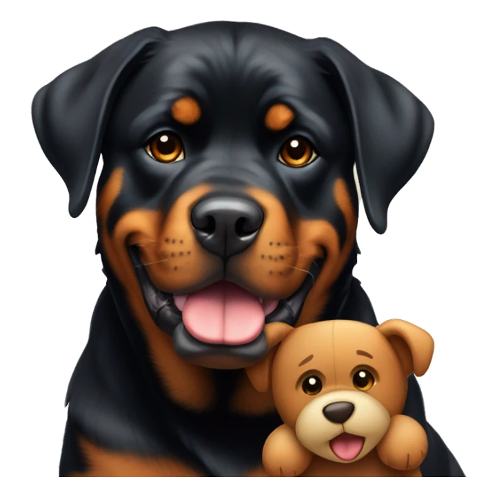 Rottweiler whit a teddy sticker