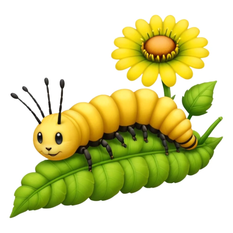 
caterpillar on flower sticker