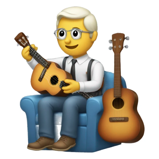 Someone in car driving seat playing ukelele  sticker