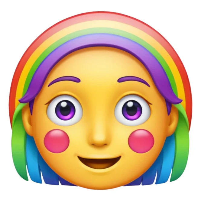 Rainbow face sticker