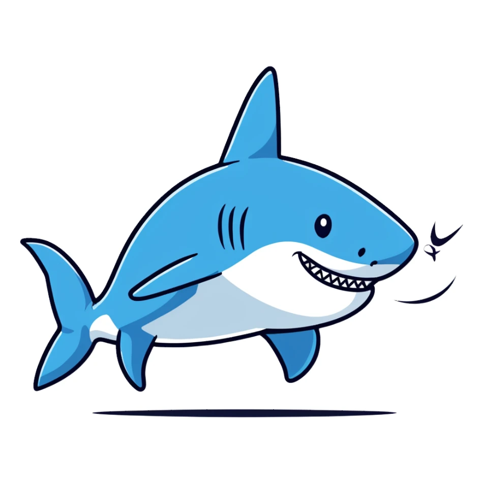 shark wearing blue nike shoes sticker