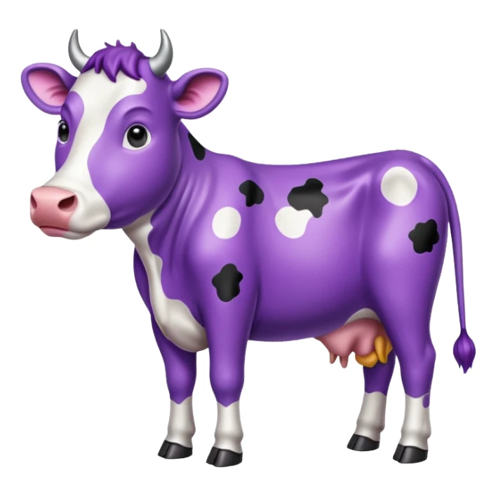 A purple cow sticker