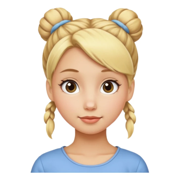 blond girl with bun  sticker