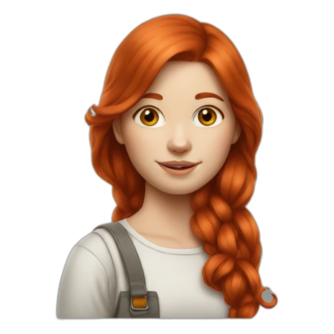 Redhead girl Artist painter sticker